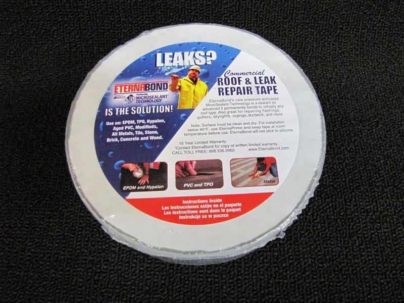 شريط إصلاح سقف EternaBond RoofSeal أبيض 3" x50' MicroSealant مستقر ضد الأشعة فوق البنفسجية | سمك إجمالي 35 مل - EB-RW030-50R - مادة مانعة للتسرب دائمة، مقاومة للماء ومحكمة الغلق